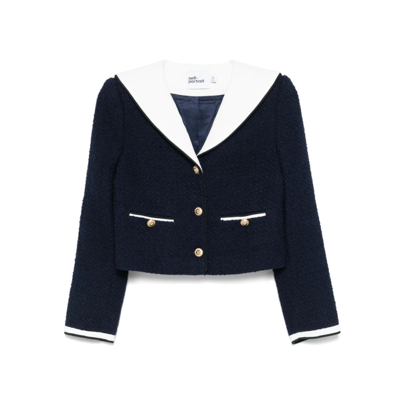 Self Portrait Bouclé Cropped Jacket