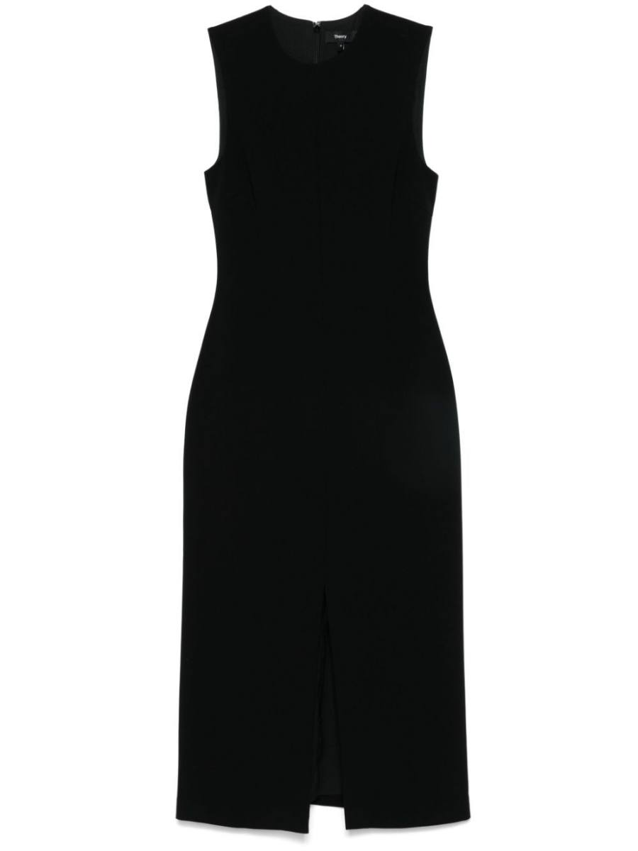 slit crepe dress