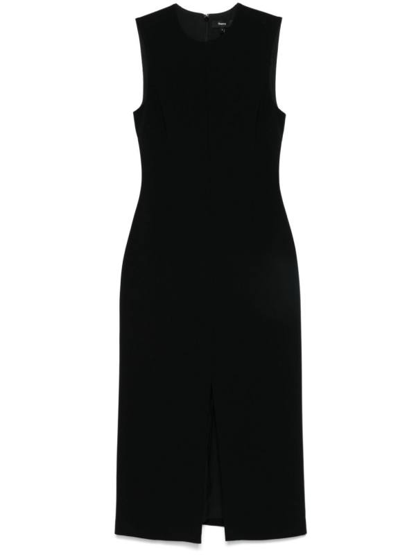 slit crepe dress