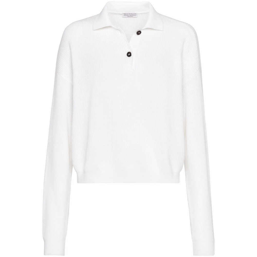 Brunello Cucinelli Ribbed-knit Polo-collar Jumper