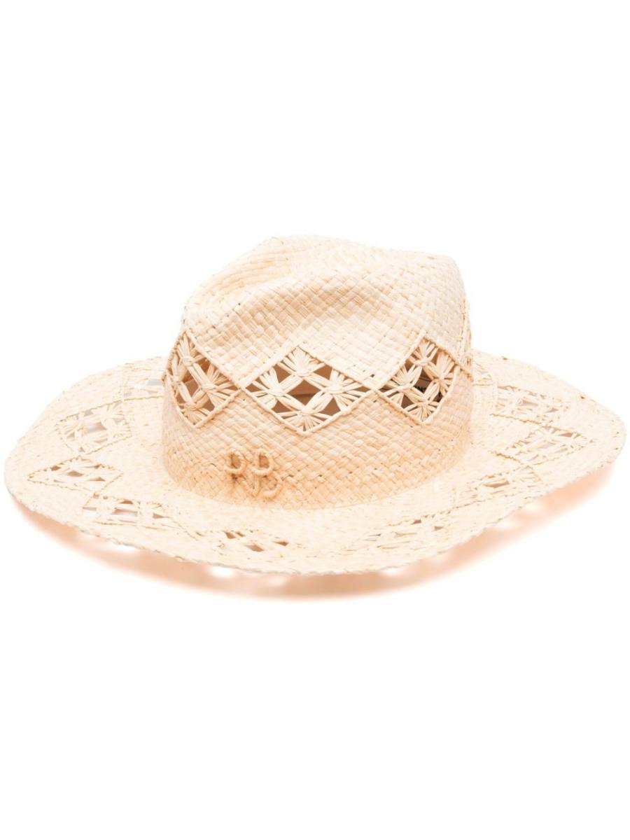 interwoven-straw fedora hat