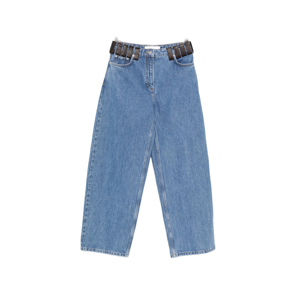 Iro Archies Leather-trim Jeans