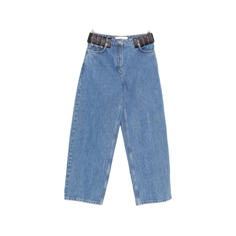 Iro Archies Leather-trim Jeans