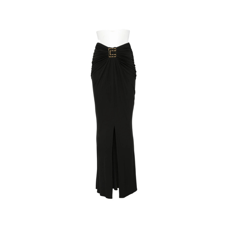 Elisabetta Franchi Ruched Logo-plaque Skirt