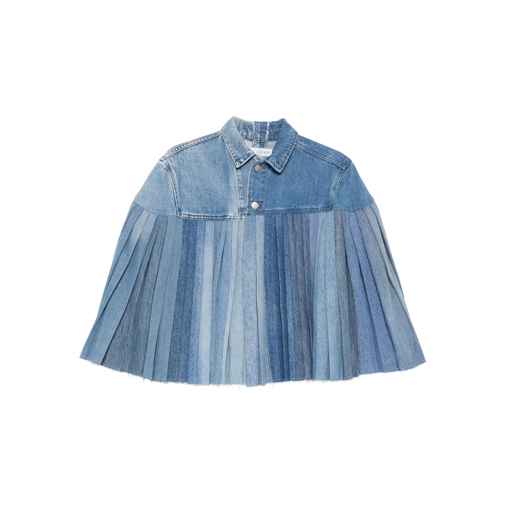 E. l.v. Denim Pleated Denim Cape