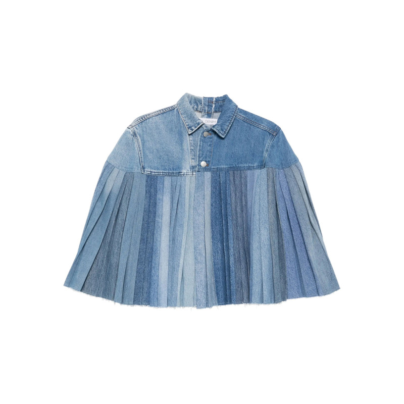 E. l.v. Denim Pleated Denim Cape