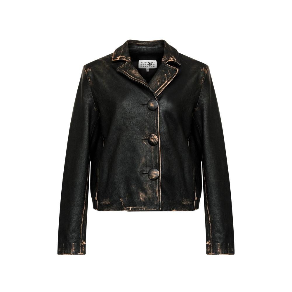 Mm6 Maison Margiela Buttoned Leather Jacket