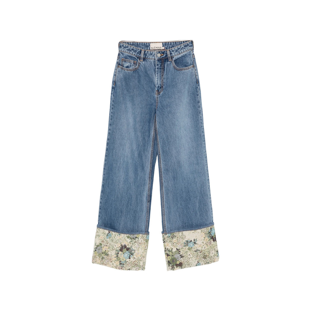 Alémais Marcel Floral-print Tapestry-cuff Jeans