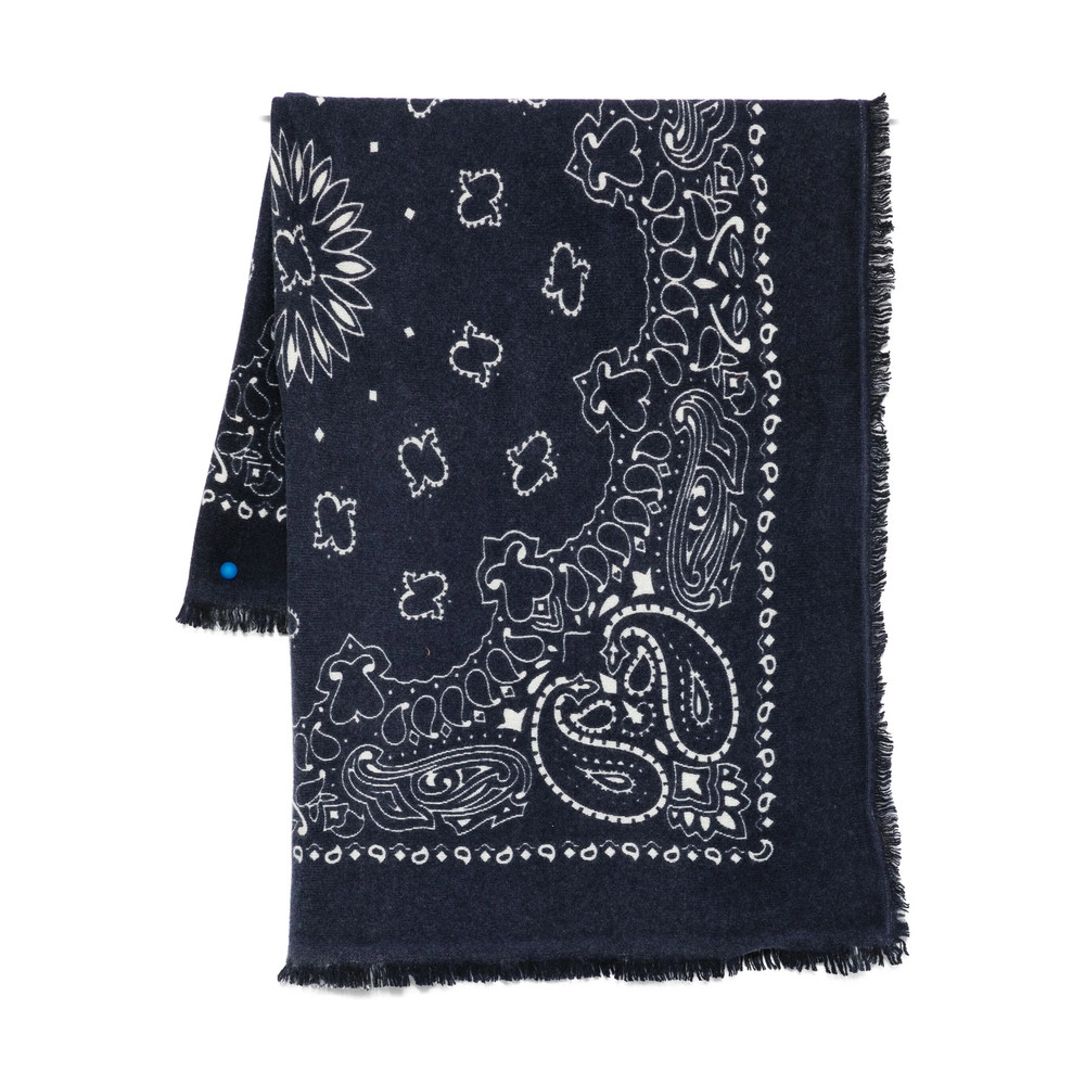 Kujten Hachiko Paisley-pattern Fringed Scarf