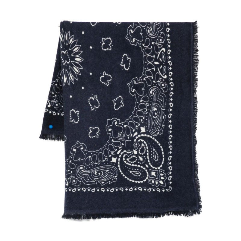 Kujten Hachiko Paisley-pattern Fringed Scarf