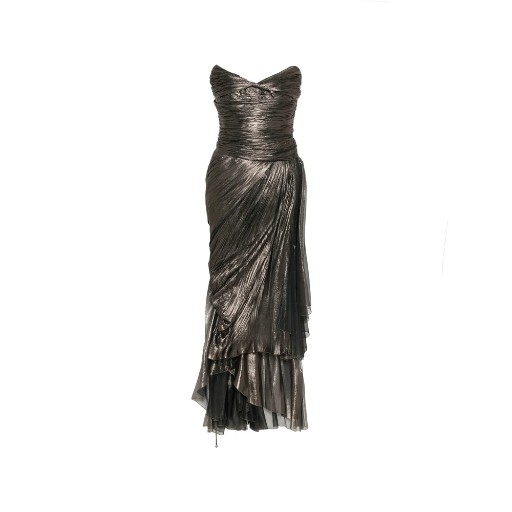 Maria Lucia Hohan Metallic-effect Lace-up Dress