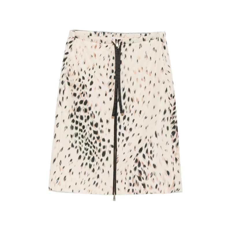 Moncler Leopard-print Zip-front Skirt