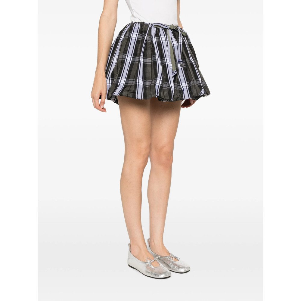 Patou Tartan-print Bubble-hem Skirt