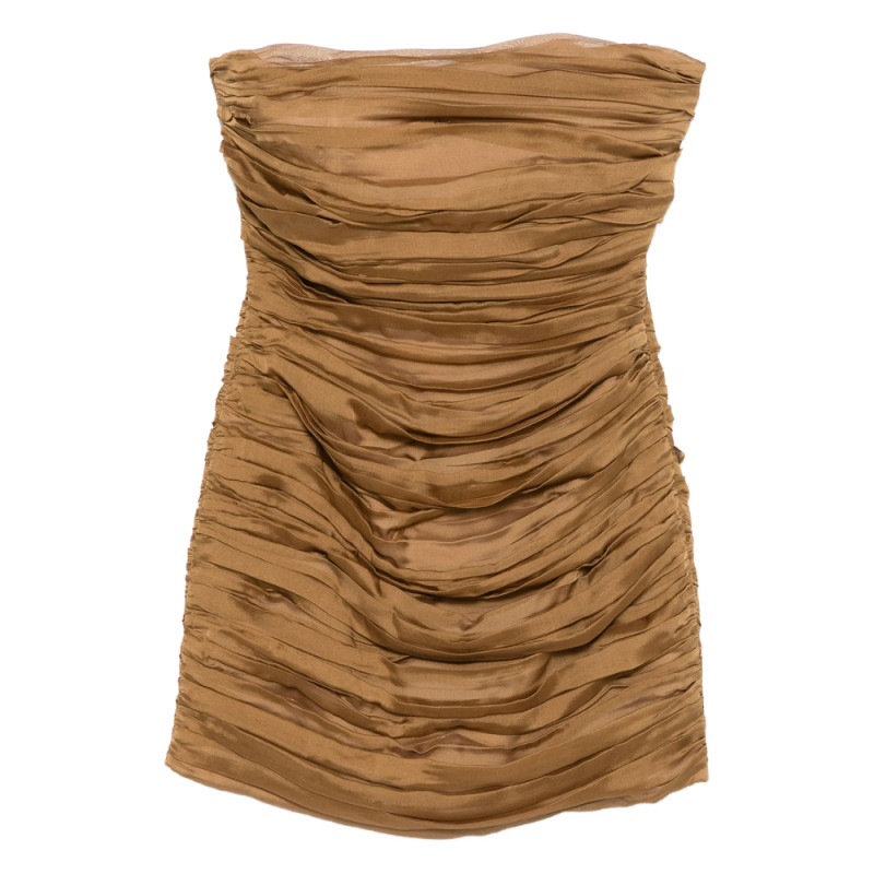 Raquel Diniz Strapless Silk Mini Dress