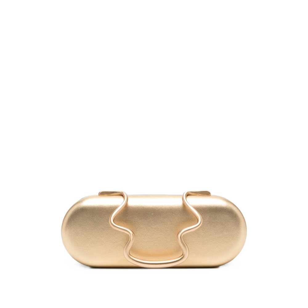 Cult Gaia Ilaria Metallic-finish Wave-handle Clutch Bag