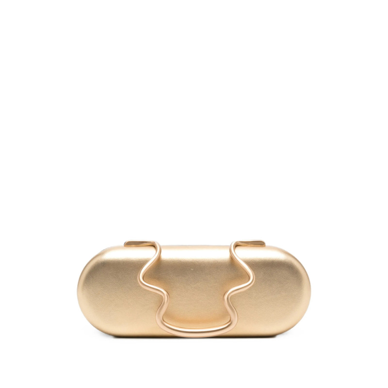 Cult Gaia Ilaria Metallic-finish Wave-handle Clutch Bag
