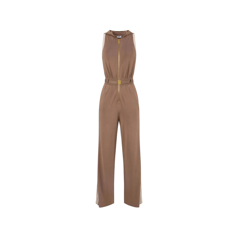 Elisabetta Franchi Hooded Belted Jumpsuit