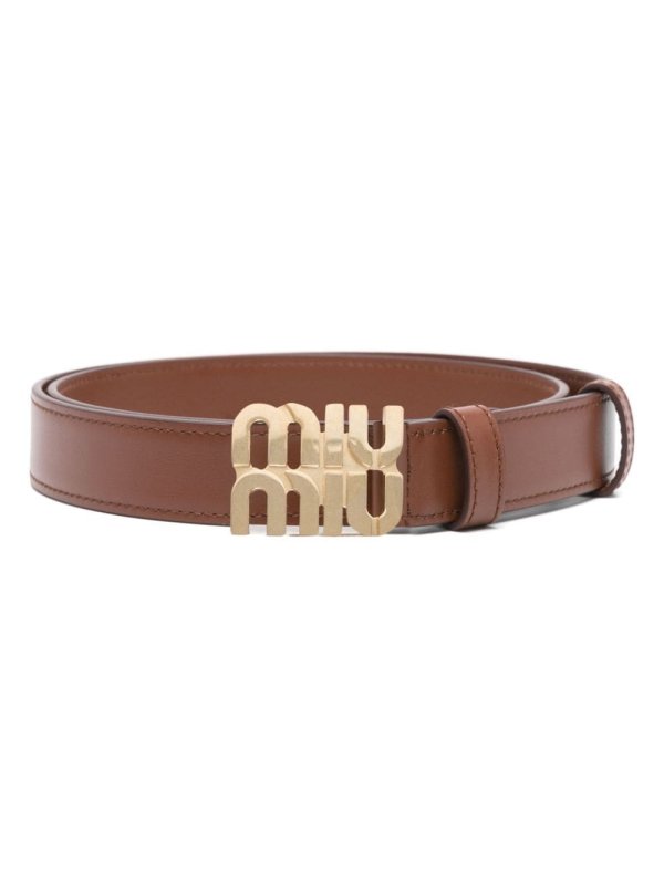 logo-lettering leather belt