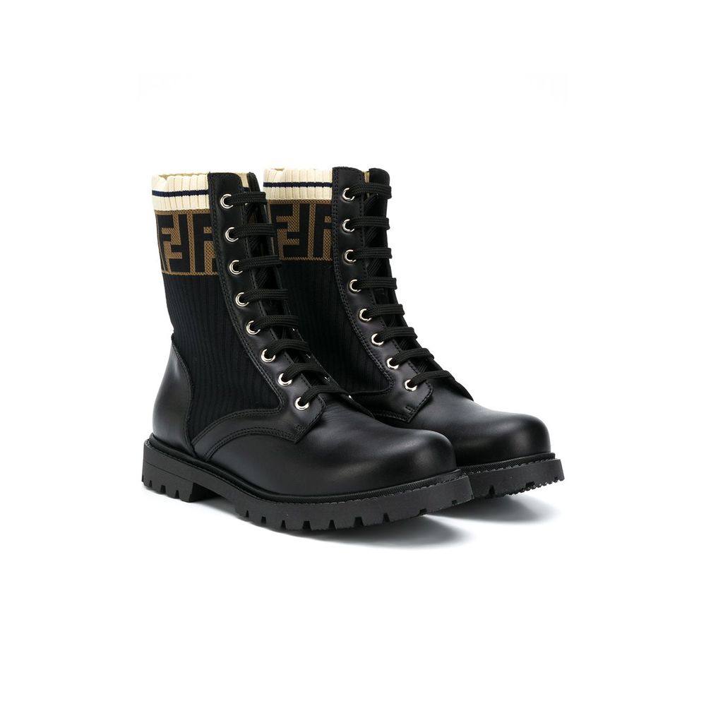 Fendi FF Motif Leather Boots