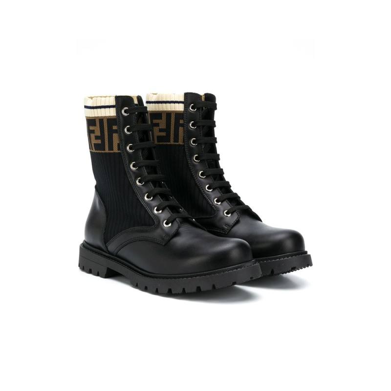 Fendi FF Motif Leather Boots
