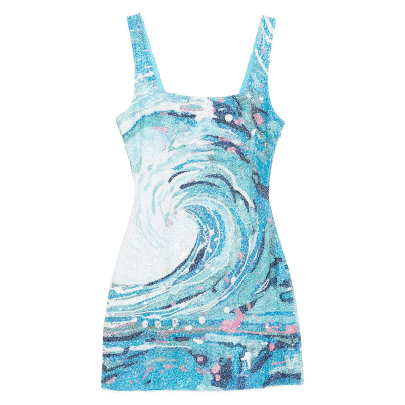 Staud Le Sable Tidal-wave Sequin Mini Dress