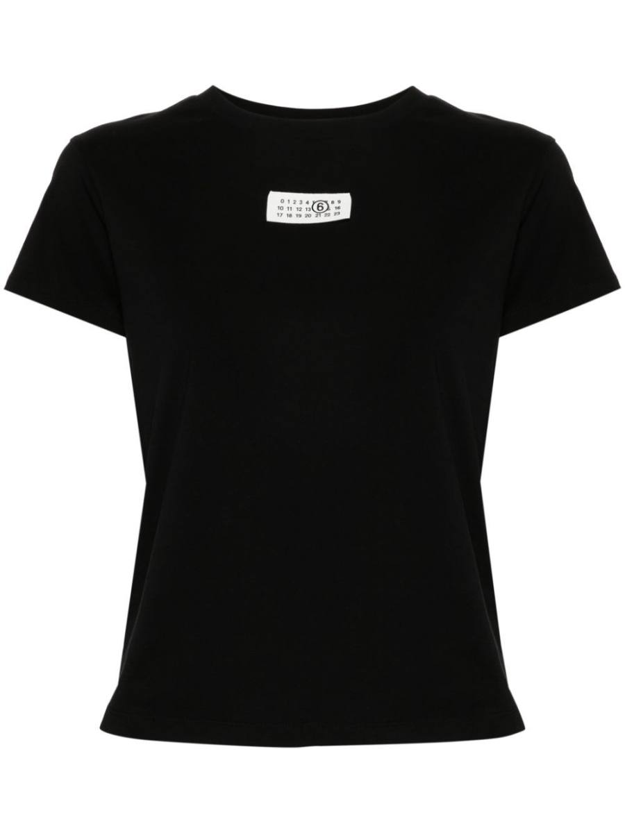 numbers-patch cotton T-shirt