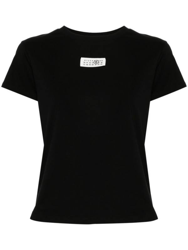 numbers-patch cotton T-shirt