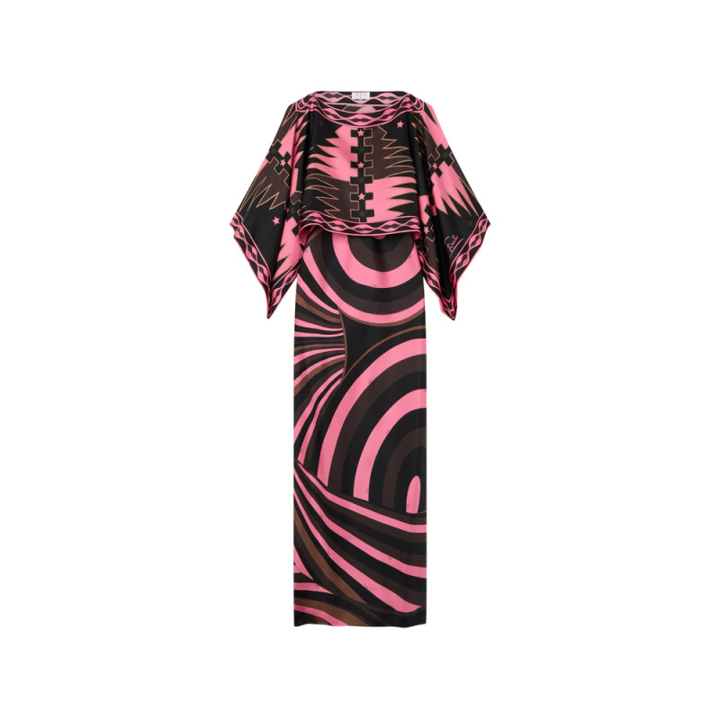 Pucci Iride-print Silk Dress With Cape