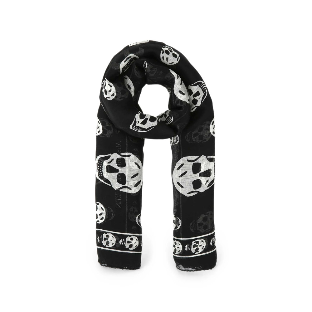 Alexander Mcqueen Classic Skull-print Silk Scarf