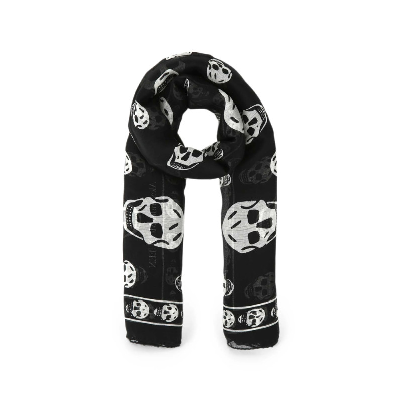 Alexander Mcqueen Classic Skull-print Silk Scarf