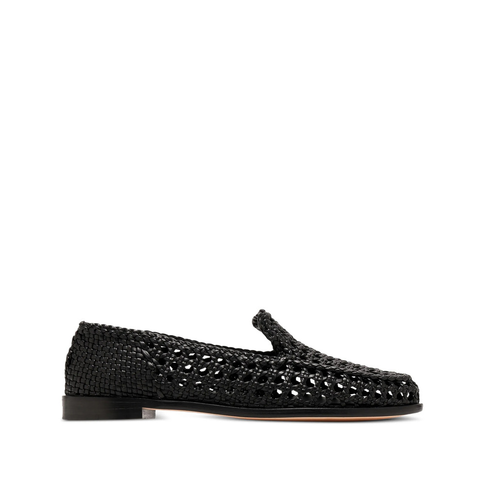 Dragon Diffusion Woven Leather Loafers
