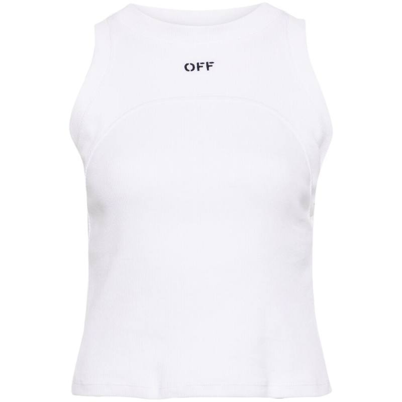 Off-white Embroidered-logo Ribbed Tank Top