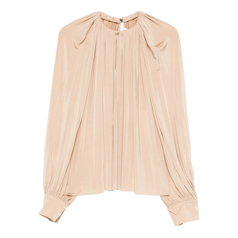 Ferragamo Gathered Long-sleeve Blouse