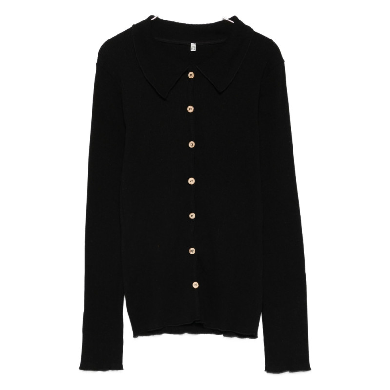 Baserange Button-front Ribbed Cardigan