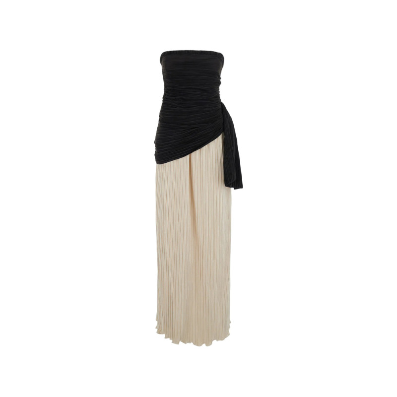 Simkhai Laia Pleated Strapless Maxi Dress