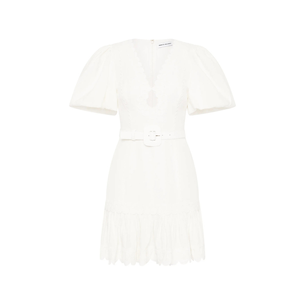 Rebecca Vallance Kahlia Puff-sleeve Belted Mini Dress
