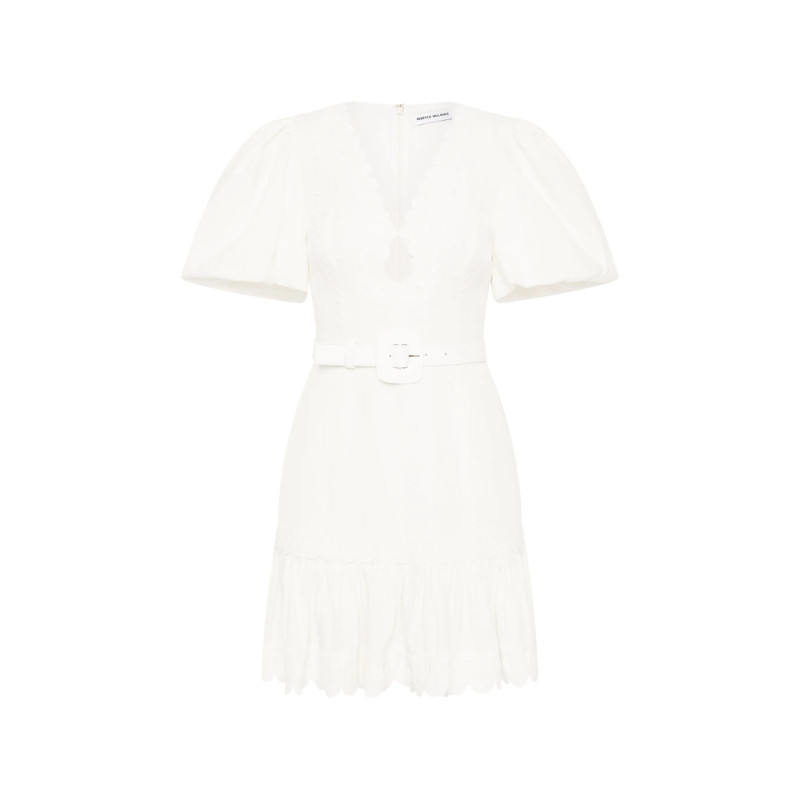 Rebecca Vallance Kahlia Puff-sleeve Belted Mini Dress