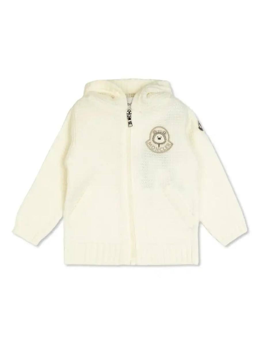 logo wool cardigan