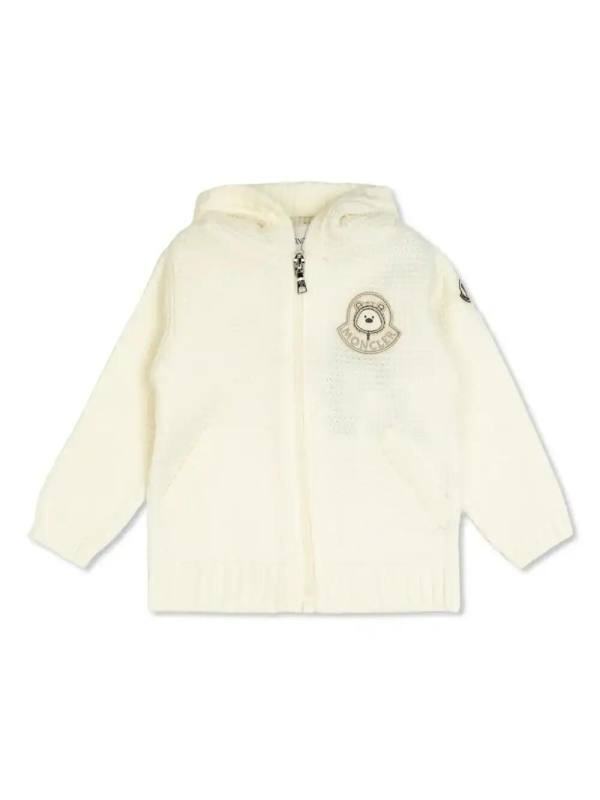 logo wool cardigan