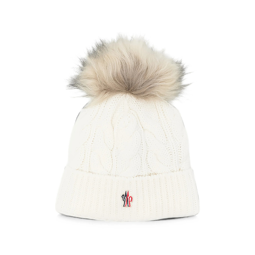 Moncler Grenoble Cable-knit Pompom Beanie Hat