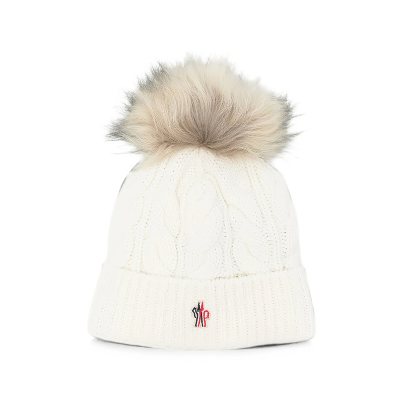Moncler Grenoble Cable-knit Pompom Beanie Hat