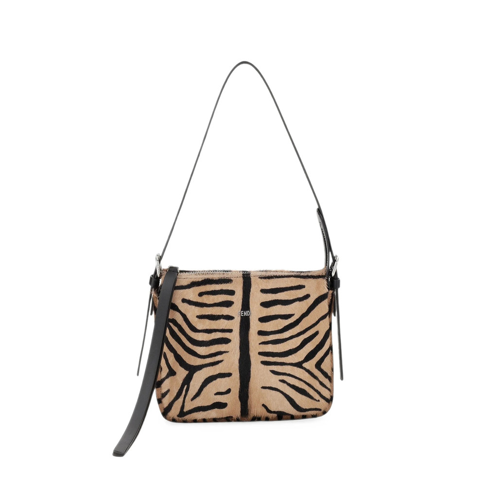 Fendi Small Zip Tiger-print Leather Shoulder Bag