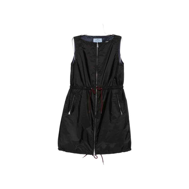 Prada Mini Drawstring-waist Sleeveless Dress
