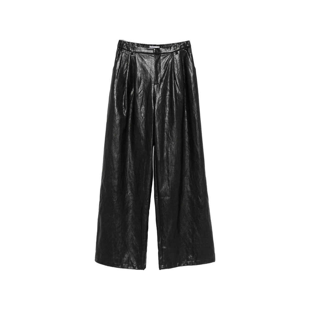 Eleh Pleated Leather Palazzo Pants