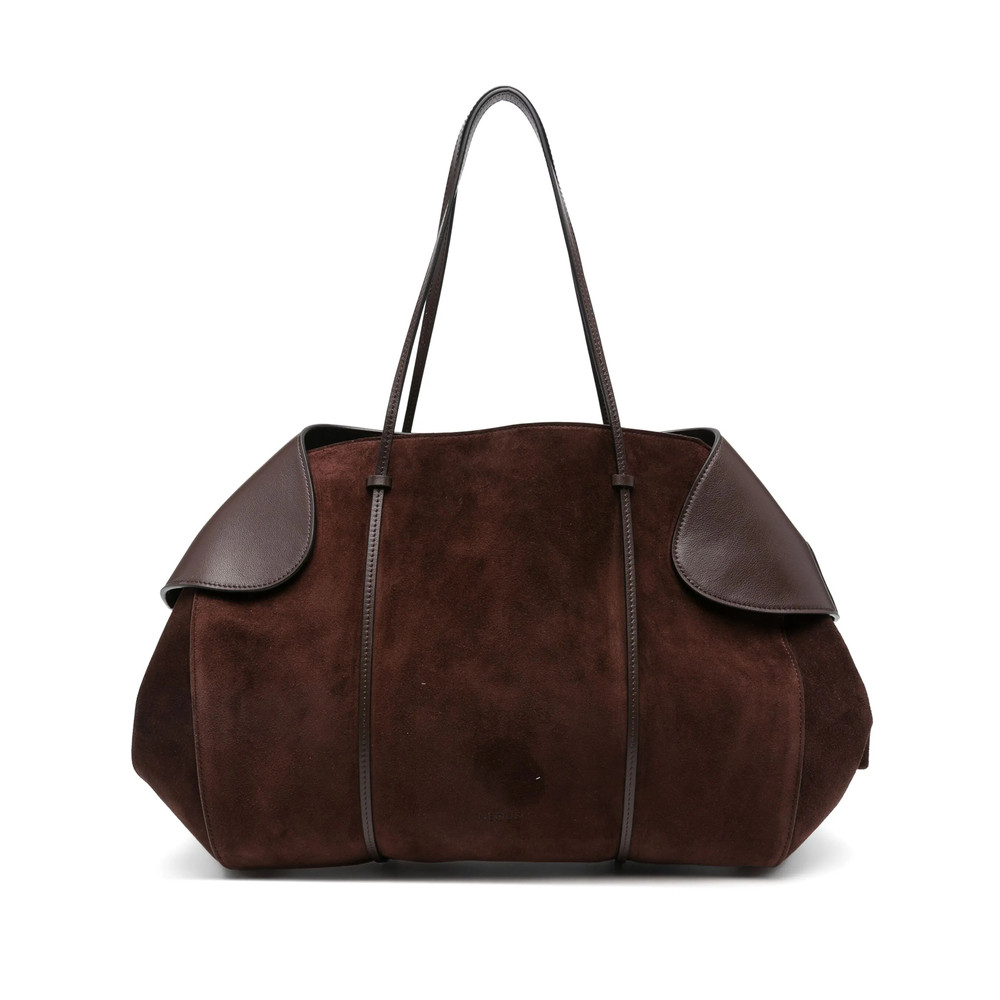 Neous Leather-trimmed Suede Shoulder Bag