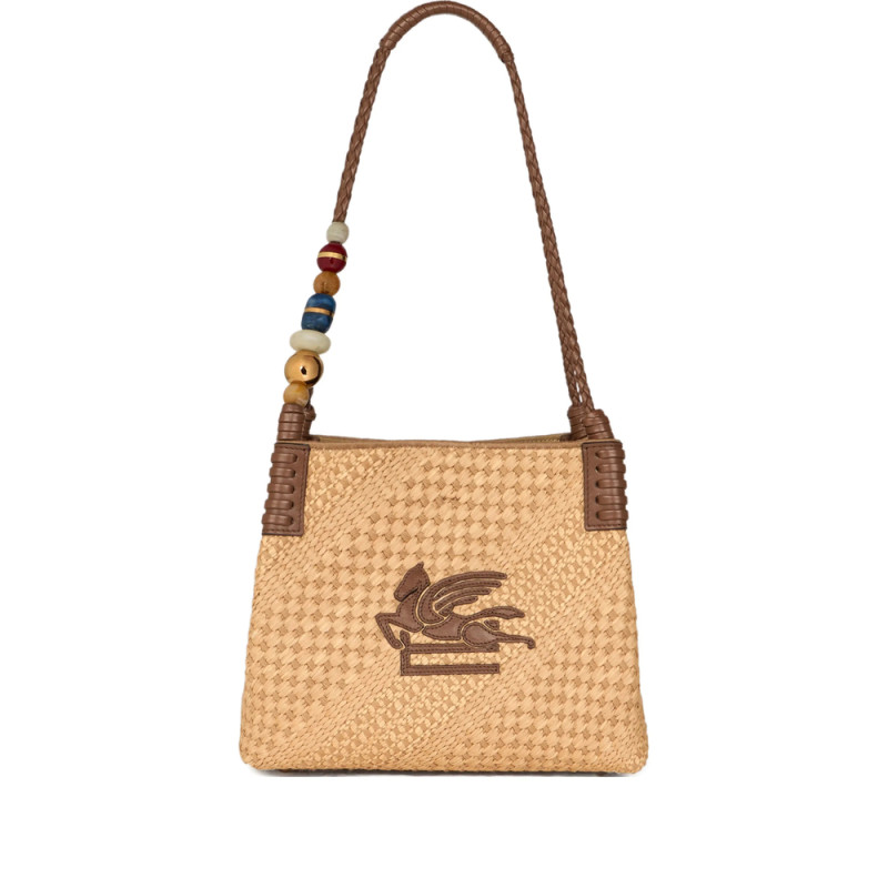 Etro Small Libra Raffia Tote Bag