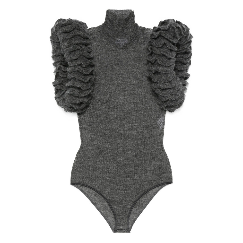 Alaïa Ruffled High-neck Bodysuit