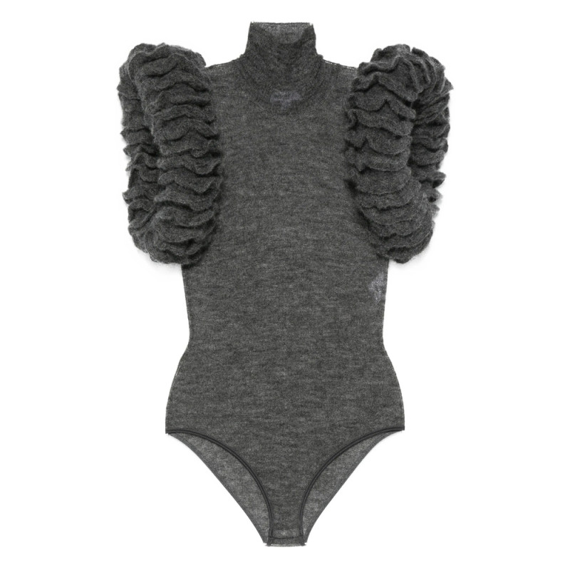 Alaïa Ruffled High-neck Bodysuit