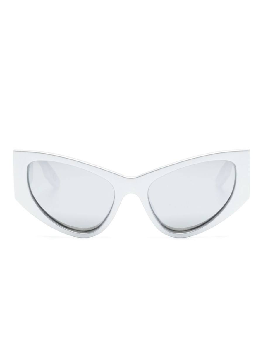 logo-print D-frame sunglasses