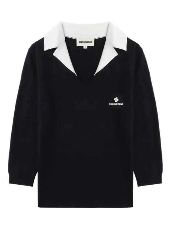 contrasting-collar top